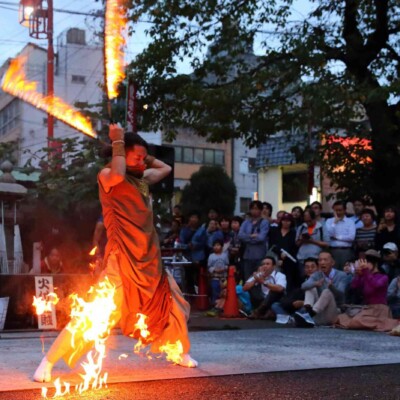 大須大道町人祭の火付盗賊ファイアーショー