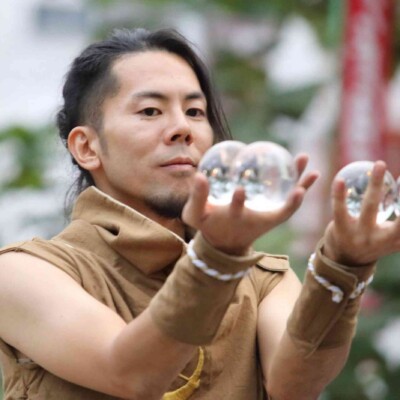 大須大道町人祭の火付盗賊おこたんぺコンタクトジャグリング