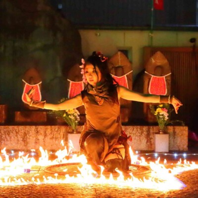 大須大道町人祭の火付盗賊ファイアーショー