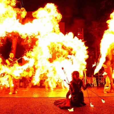 大須大道町人祭の火付盗賊ファイアーショー