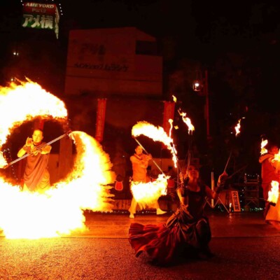 大須大道町人祭の火付盗賊ファイアーショー