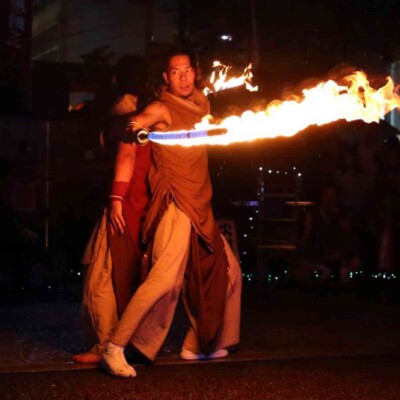 大須大道町人祭の火付盗賊ファイアーショー