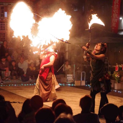 大須大道町人祭の火付盗賊ファイアーショー