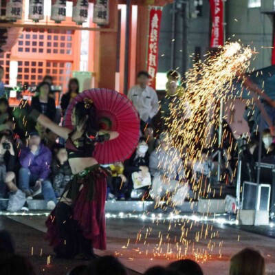 大須大道町人祭の火付盗賊ファイアーショー