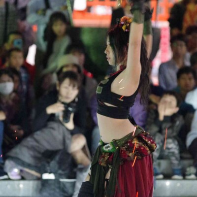 大須大道町人祭の火付盗賊ファイアーショー