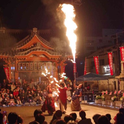 大須大道町人祭の火付盗賊ファイアーショー