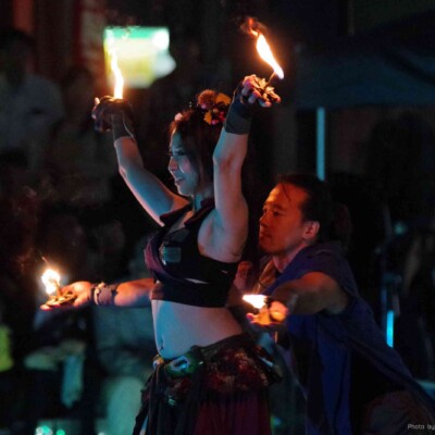 大須大道町人祭の火付盗賊ファイアーショー