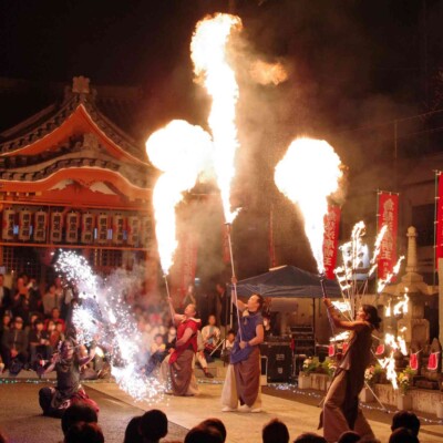 大須大道町人祭の火付盗賊ファイアーショー