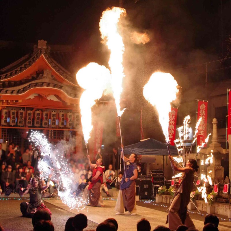 大須大道町人祭の火付盗賊ファイアーショー