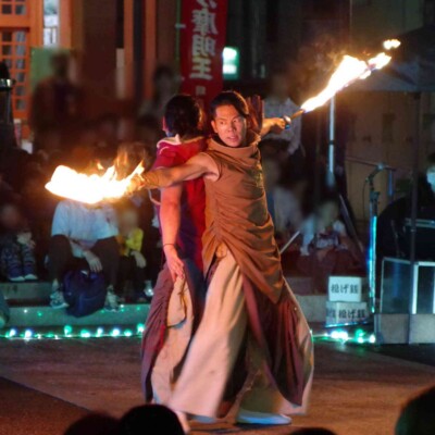 大須大道町人祭の火付盗賊ファイアーショー