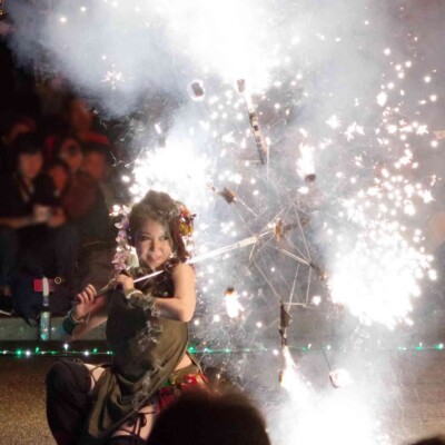 大須大道町人祭の火付盗賊ファイアーショー