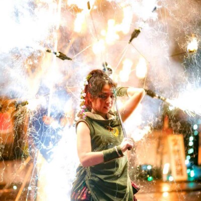 大須大道町人祭の火付盗賊ファイアーショー