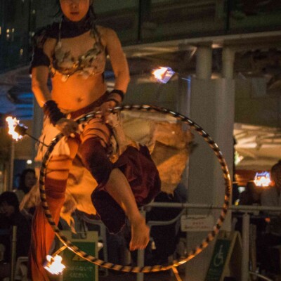 サンシャイン水族館屋上ビアガーデンで火付盗賊ファイアーショー