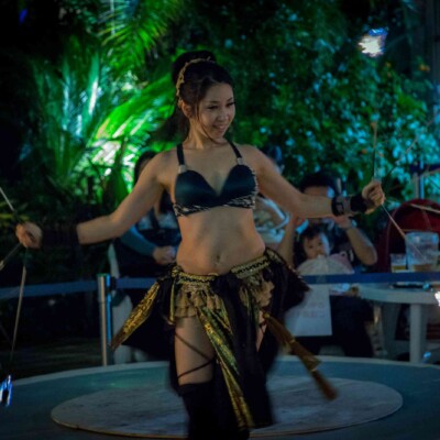 サンシャイン水族館屋上ビアガーデンで火付盗賊ファイアーショー