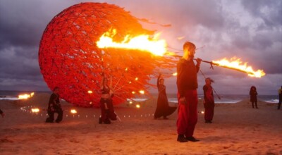 2018平昌冬季オリンピック大会公式メインイベントFire Art Festaでの火付盗賊ステージショー