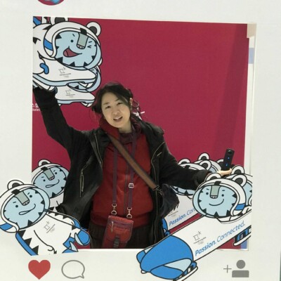 オリンピックセンターのインスタ映えパネル。 平昌オリンピック公式イベント ファイアーアートフェスタ 2018年