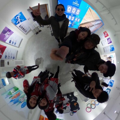 明日パフォーマンスするんだよって言ったら、集まってきたオリンピックガールズ 平昌オリンピック公式イベント ファイアーアートフェスタ 2018年