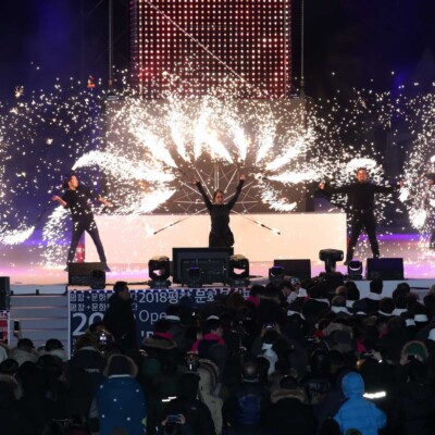 どんだけでも花火つかっていいから派手に!とのご注文でこうなった 平昌文化オリンピック開会式 2018年