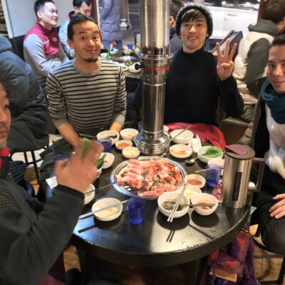 極寒過酷なショー終えてご飯。そのまま翌日のショーのリハにいきます 平昌文化オリンピック開会式 2018年