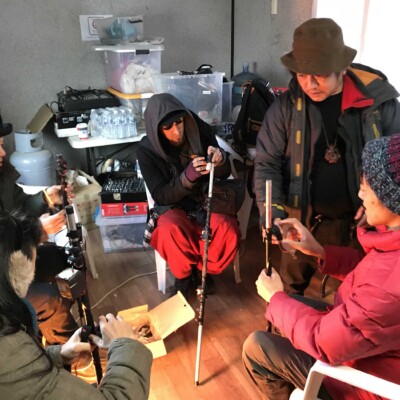 今日の現場は、パイロ花火を大量に使うので、みんなで仕込み 平昌文化オリンピック開会式 2018年