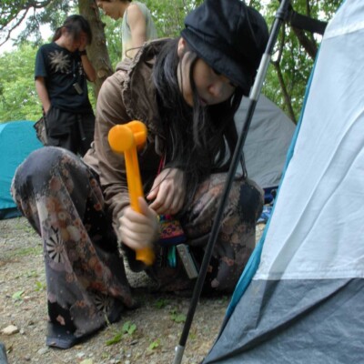 アウトドアフェスでファイアーパフォーマンス