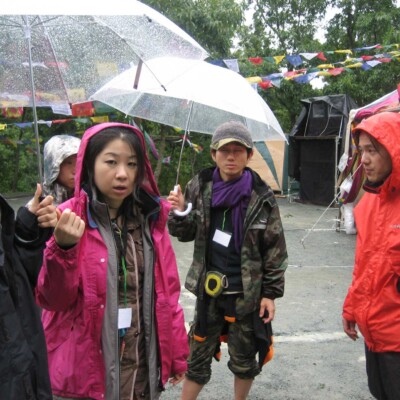 アウトドアフェスでファイアーパフォーマンス