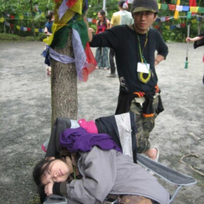 アウトドアフェスでファイアーパフォーマンス