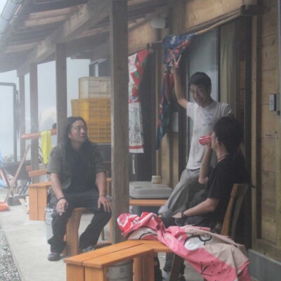 キャンプ場でファイアーショー