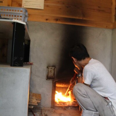 キャンプ場でファイアーショー