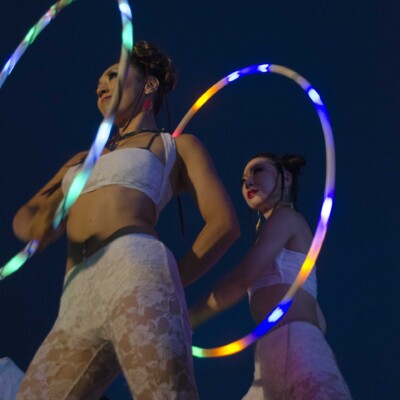 西武園遊園地のビアガーデンで花火大会後にファイアーショー