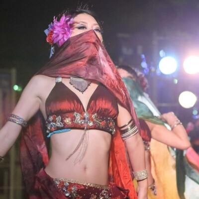 西武園遊園地のビアガーデンで花火大会後にファイアーショー