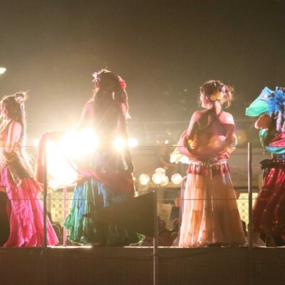 西武園遊園地のビアガーデンで花火大会後にファイアーショー