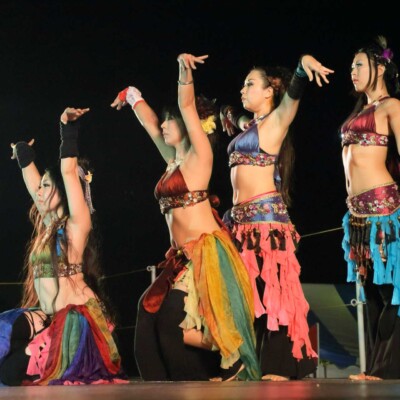 西武園遊園地のビアガーデンで花火大会後にファイアーショー