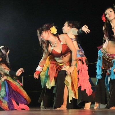 西武園遊園地のビアガーデンで花火大会後にファイアーショー