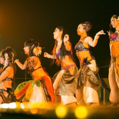 西武園遊園地のビアガーデンで花火大会後にファイアーベリーダンスショー