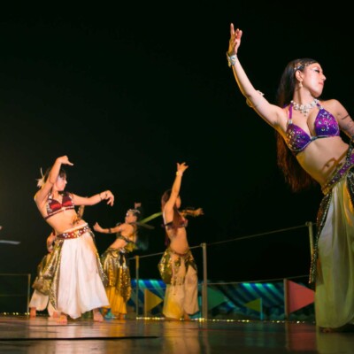 西武園遊園地のビアガーデンで花火大会後にファイアーベリーダンスショー