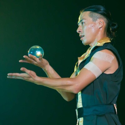 西武園遊園地のビアガーデンで花火大会後にファイアーショー