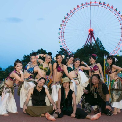 西武園遊園地のビアガーデンで花火大会後にファイアーショー