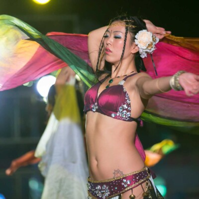 西武園遊園地のビアガーデンで花火大会後にファイアーアラビアンナイト