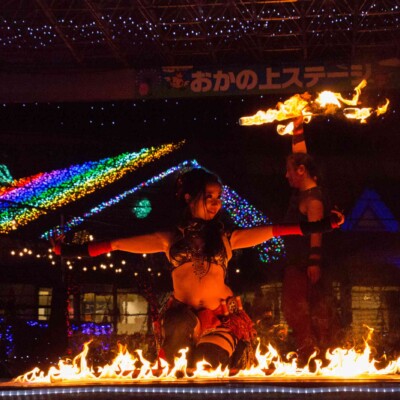 東京ドイツ村の夏イベントサマーフェスタでイルミネーションとファイアーショー