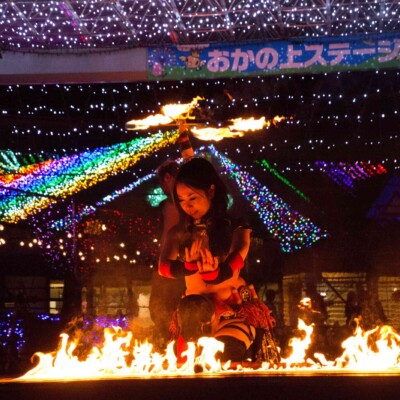 東京ドイツ村の夏イベントサマーフェスタでイルミネーションとファイアーショー