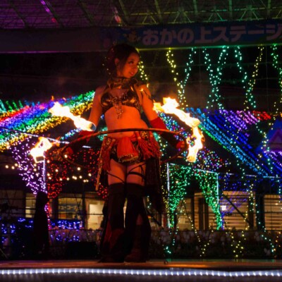 東京ドイツ村の夏イベントサマーフェスタでイルミネーションとファイアーショー