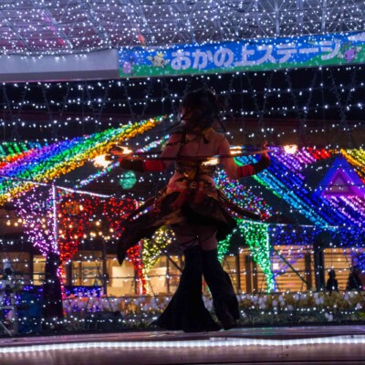 東京ドイツ村の夏イベントサマーフェスタでイルミネーションとファイアーショー