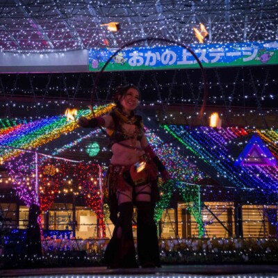 東京ドイツ村の夏イベントサマーフェスタでイルミネーションとファイアーショー