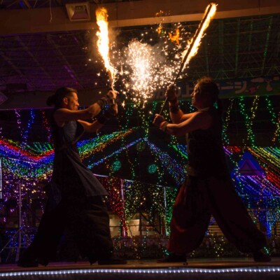 東京ドイツ村の夏イベントサマーフェスタでイルミネーションとファイアーショー