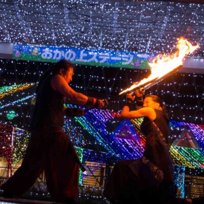 東京ドイツ村の夏イベントサマーフェスタでイルミネーションとファイアーショー
