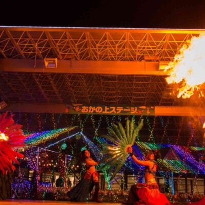 東京ドイツ村の夏イベントサマーフェスタでイルミネーションとファイアーショー