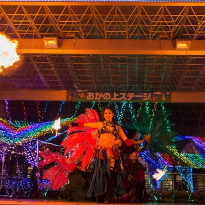 東京ドイツ村の夏イベントサマーフェスタでイルミネーションとファイアーショー