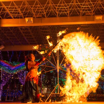 東京ドイツ村の夏イベントサマーフェスタでイルミネーションとファイアーショー