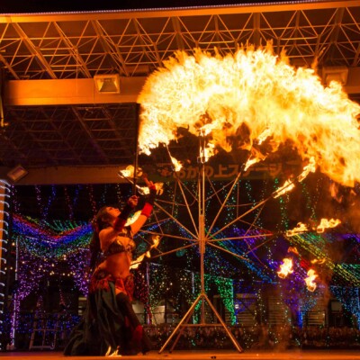 東京ドイツ村の夏イベントサマーフェスタでイルミネーションとファイアーショー